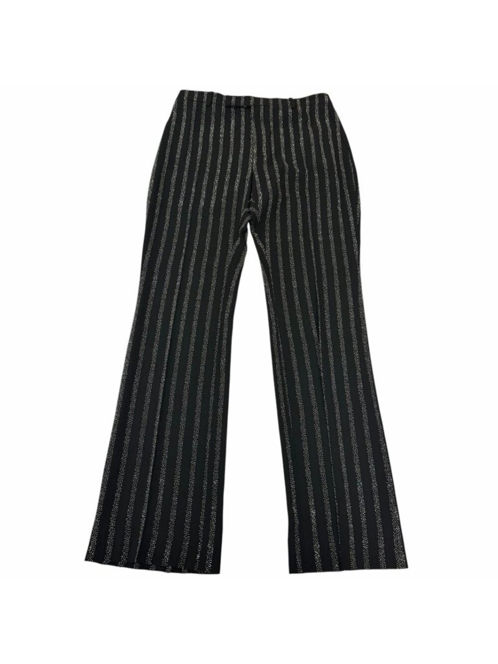 Celine Rhinestone Striped Flare Trousers Black IT Pants 48